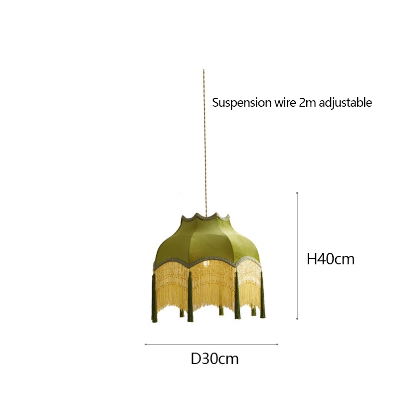ChâteauLumière French Retro Copper & Fabric Tassel Chandelier