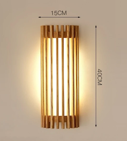 “ZenAura Wabi-Sabi Wall Lamp” – Japanese Retro Walnut LED Wall Light