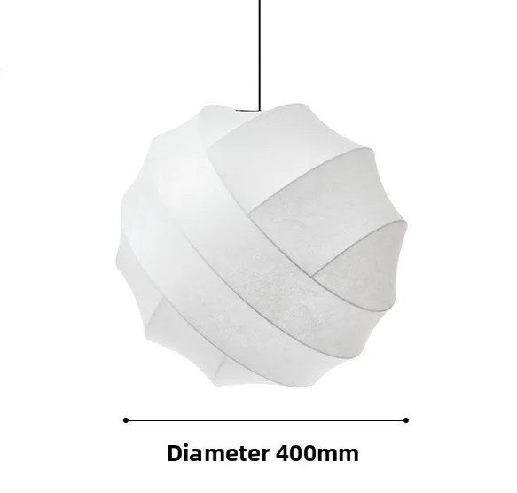 Wabi Sabi Silk Pendant Lamp – Japanese Minimalist Round Ceiling Lamp