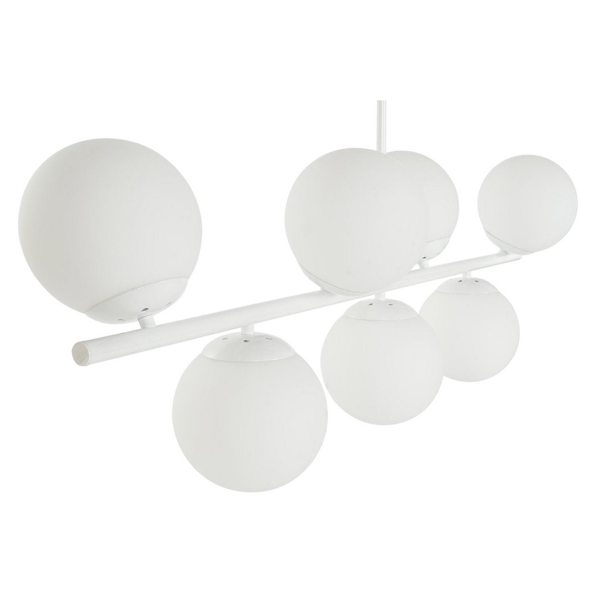 Alexandra Meti - Metalen Glazen Plafondlamp 98X21X22 Witte Ballen - plafondlampen