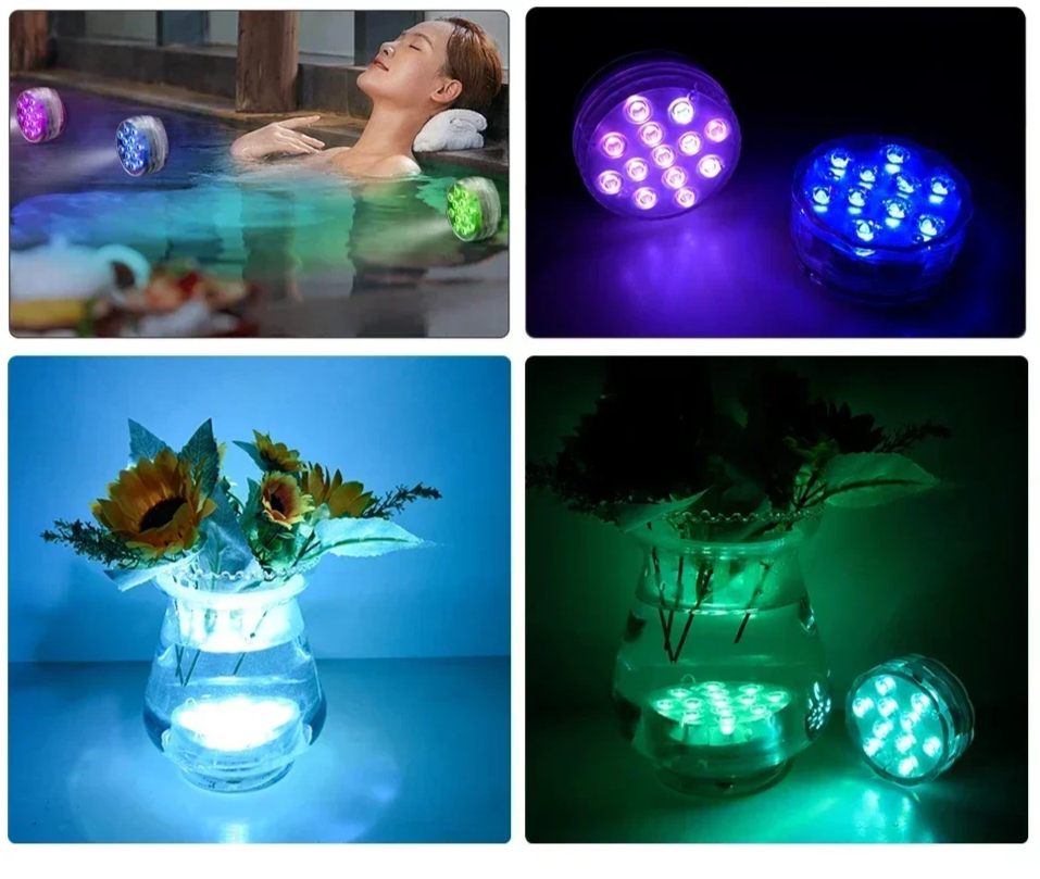 LUMISNAP 10-LED RGB Onderwaterlampen met Magnetische Bevestiging - buitenverlichting - verlicht