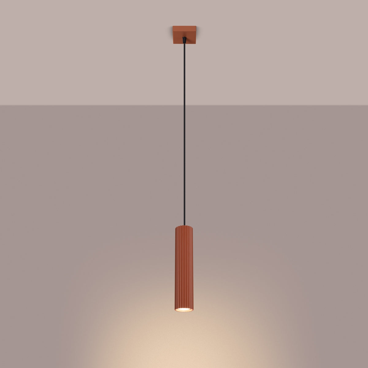 Hanging lamp KARBON 1 red ochre