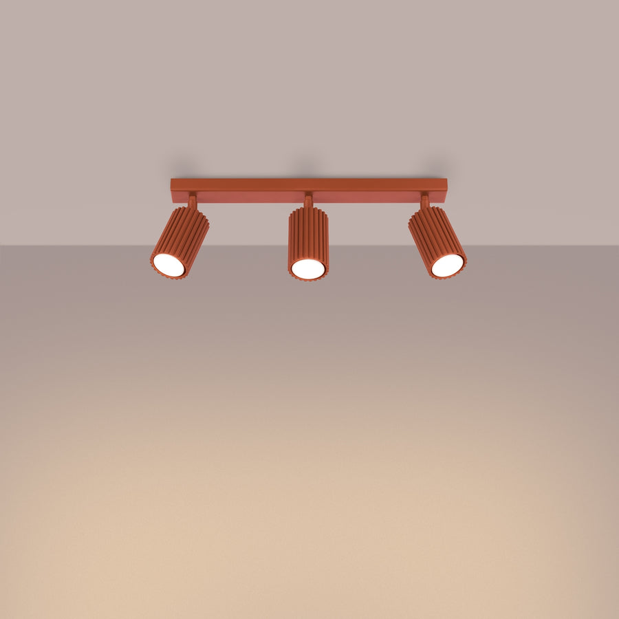 Ceiling lamp KARBON 3L red ochre