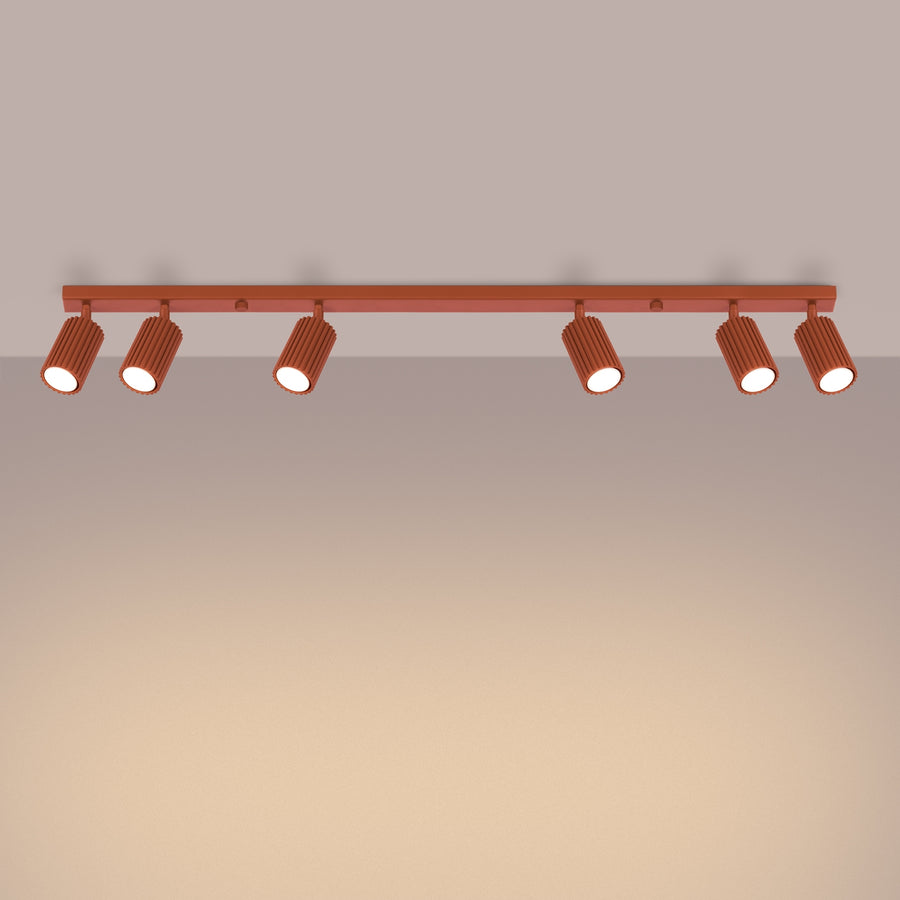 Ceiling lamp KARBON 6L red ochre