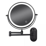 Black Rechargeable LED Magnifying Mirror for Makeup and Bathroom