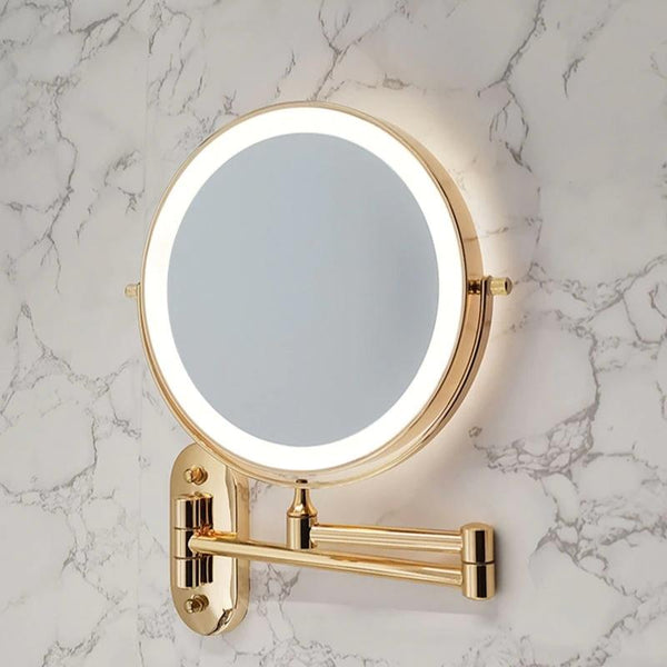 Gouden Oplaadbare Led Vergrotende Spiegel Voor Make-Up En Badkamer - wandlampen - sfeerbeeld