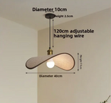 ZenAura Wabi-Sabi Straw Hat Pendant Lamp