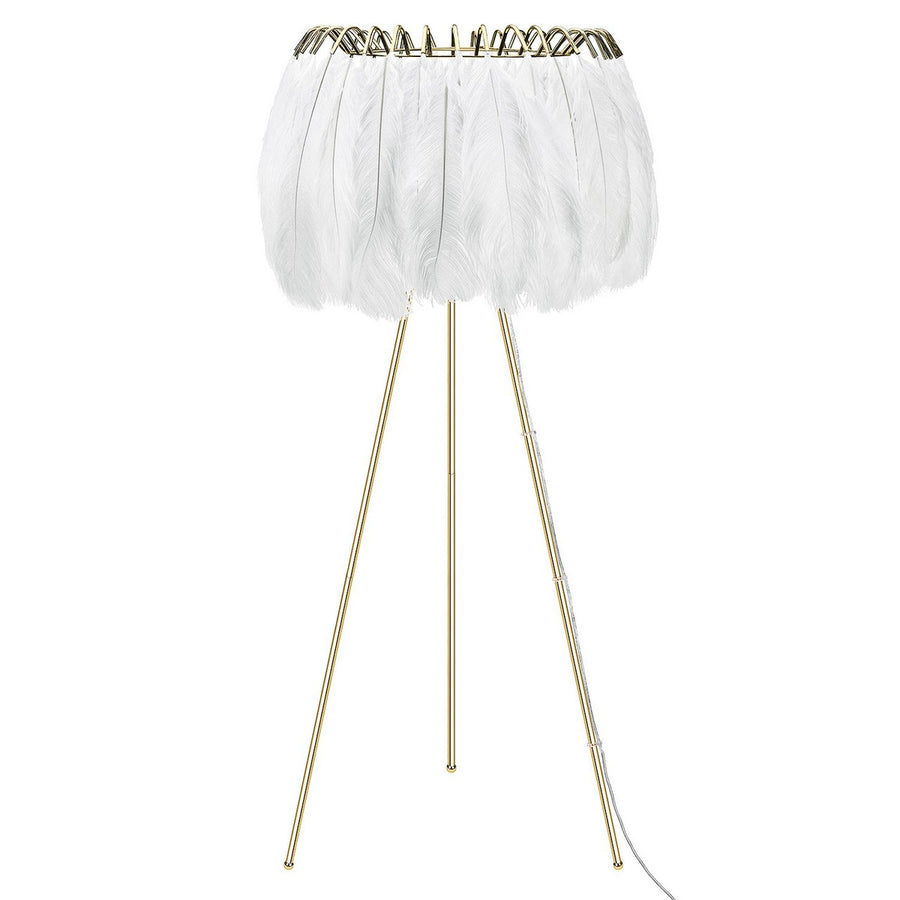 MINEHEART - Standing lamp with feathers - white