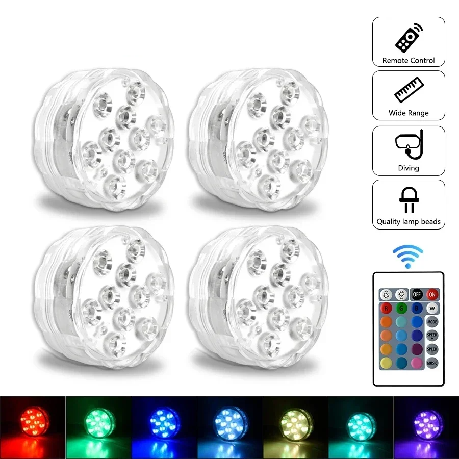 LUMISNAP 10-LED RGB Onderwaterlampen met Magnetische Bevestiging - buitenverlichting - sfeerbeeld