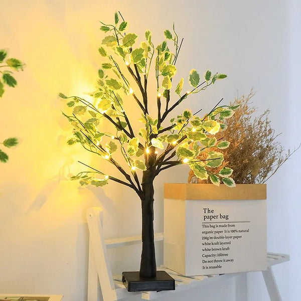 Kerstmis Groene Bladeren Led Boomverlichting - tafellampen - sfeerbeeld
