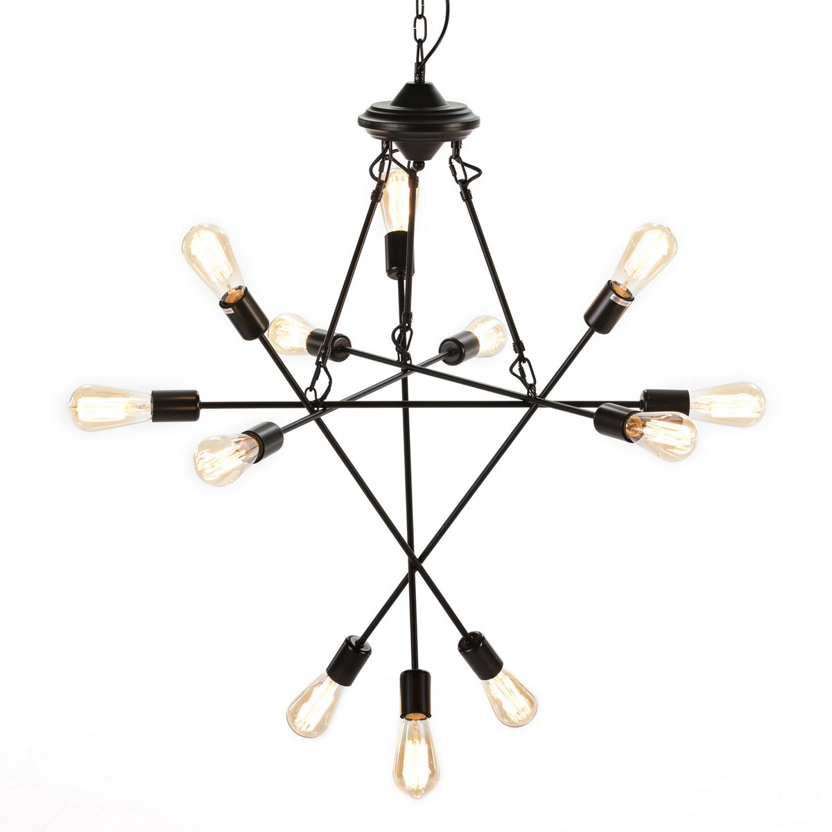 Alexandra Thai - Plafondlamp 73X73X92/182Cm Metaal Zwart - plafondlampen