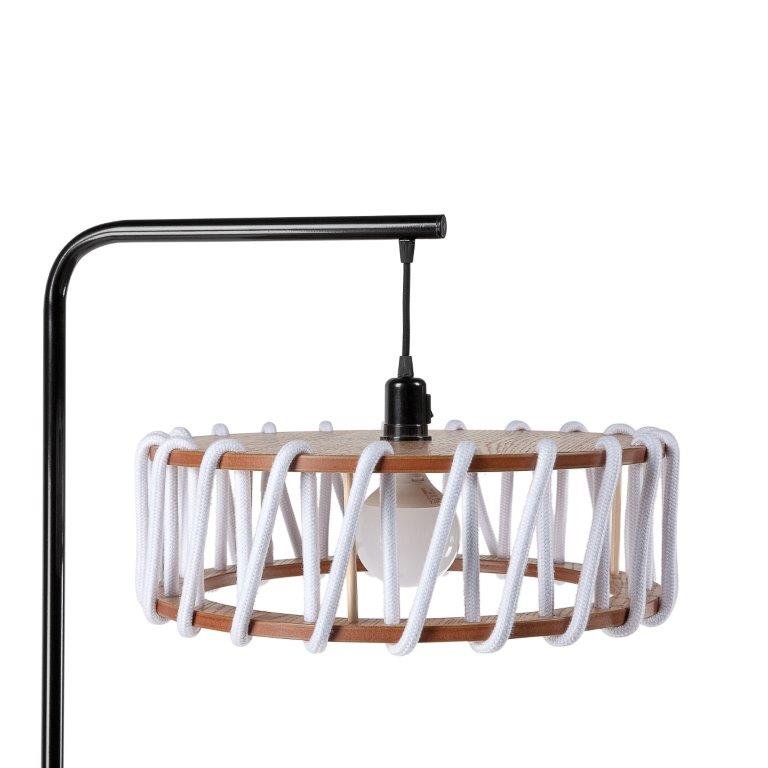Emko - Macaron Floor Lamp, Black Frame, White Shade