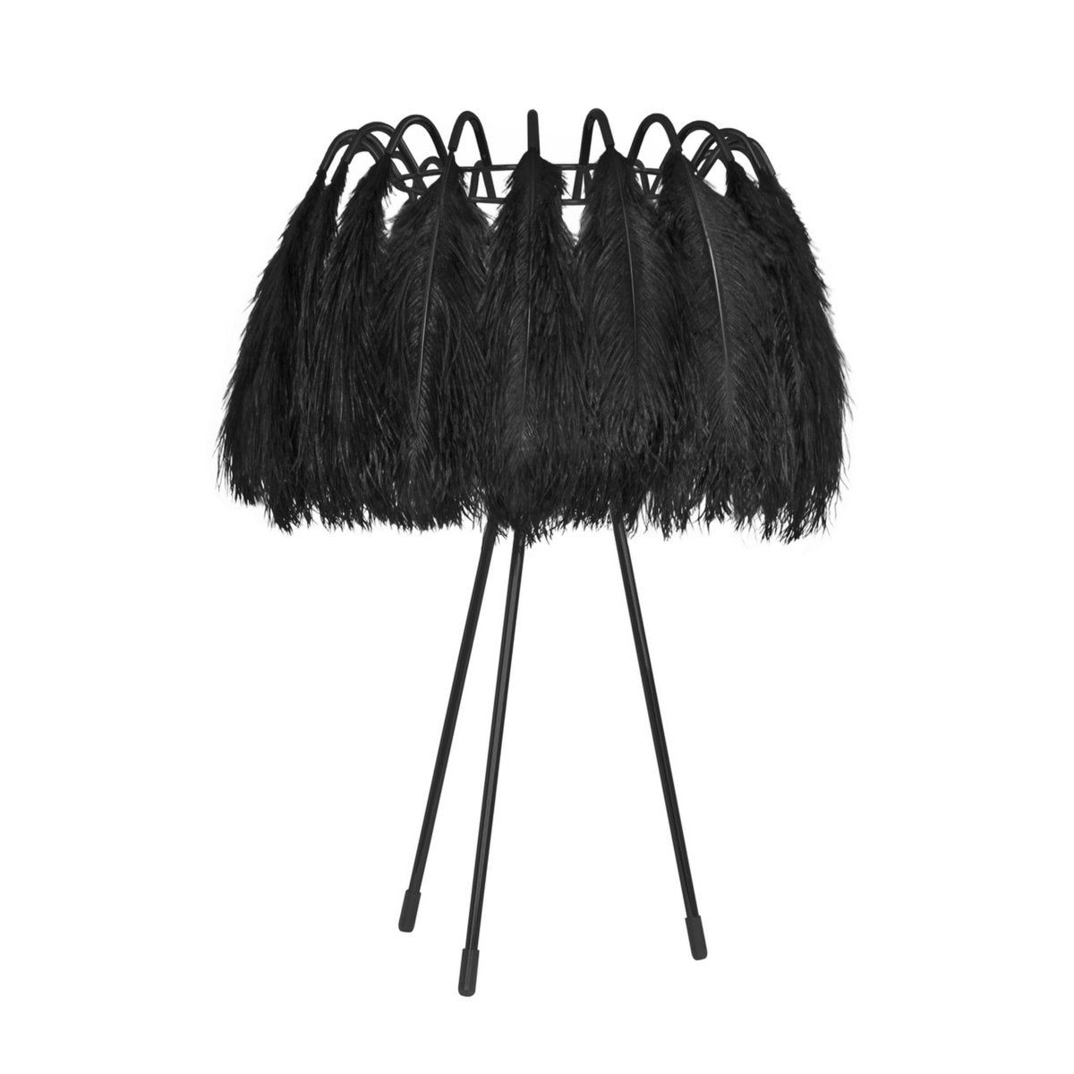 Mineheart - Geheel Zwarte Veren Tafellamp - tafellampen