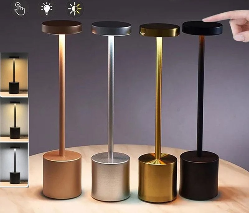LumiÉlan – Classic Rechargeable Table Lamp with Touch, Stepless Dimming and 3 Light Colors