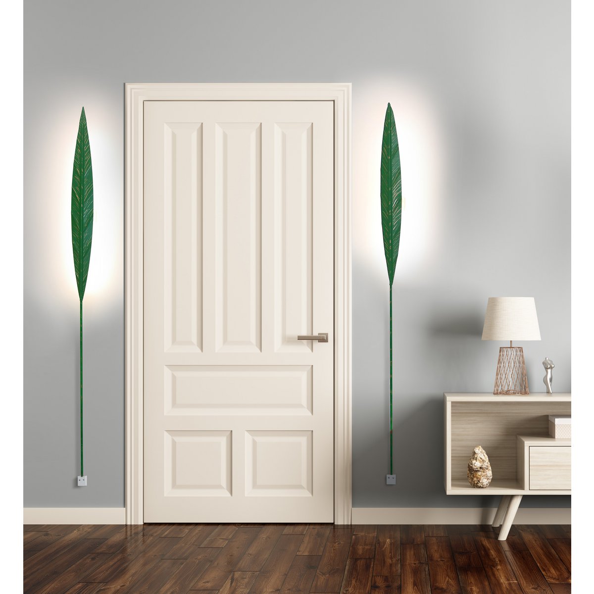 Betec Leuchten Manufactur -Folium Wandlamp Bladgroen - wandlampen - sfeerbeeld