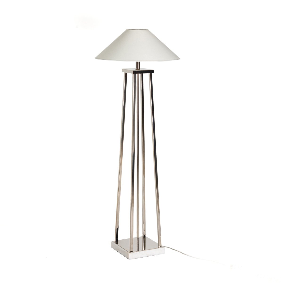 Alexandra Thai - Vloerlamp 25X25X127 Wit Marmer/Nikkel Metaal Zonder Scherm - vloerlamp - sfeerbeeld