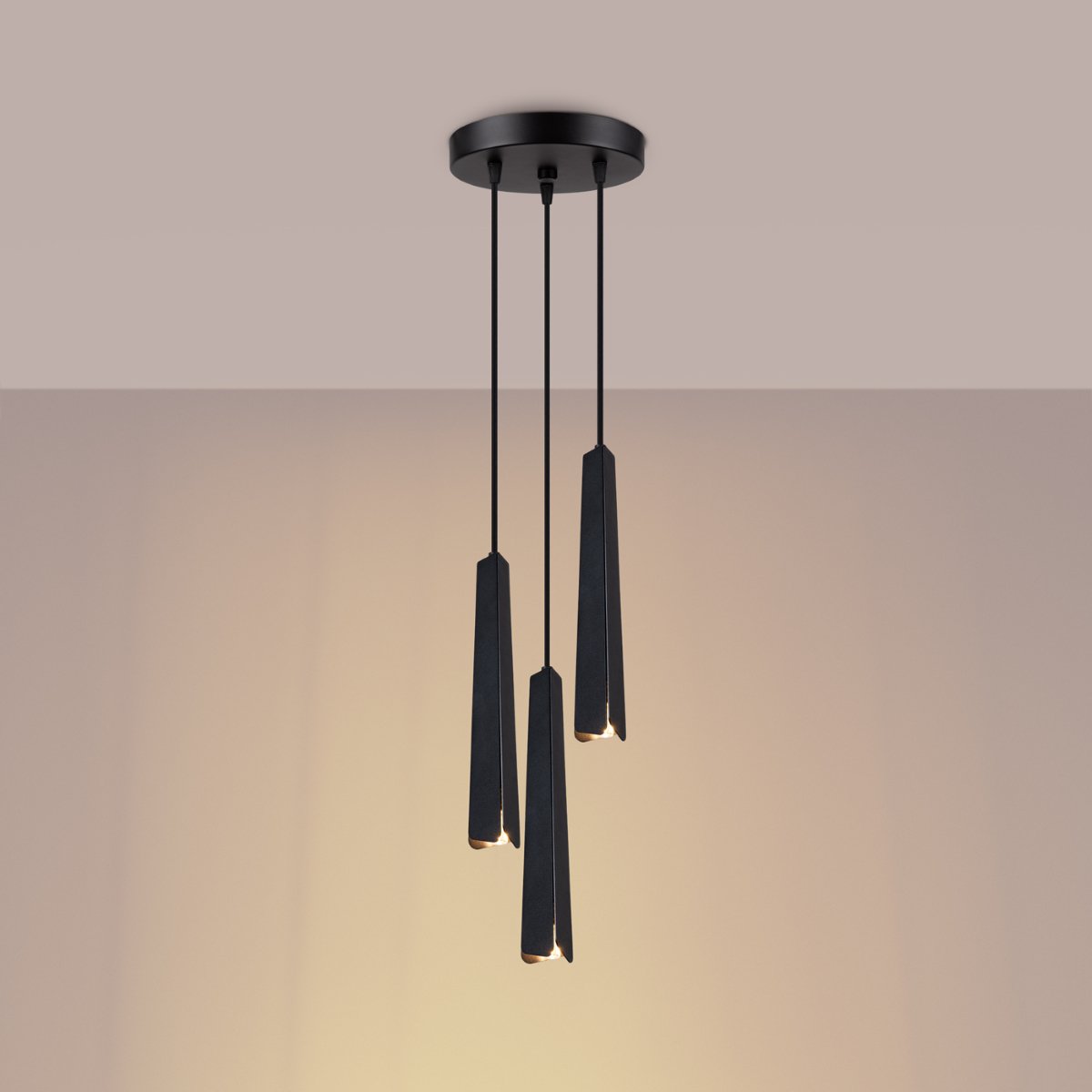 Lightinup Srl - Prysm 3P Zwarte Hanglamp - hanglampen - sfeerbeeld