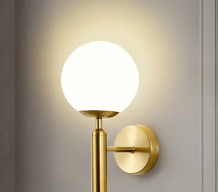 VitaGlow Wall Lamp – Modern Indoor Wall Lighting with Copper Accents and E27 Fitting