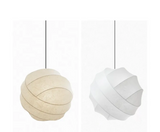 Wabi Sabi Silk Pendant Lamp – Japanese Minimalist Round Ceiling Lamp