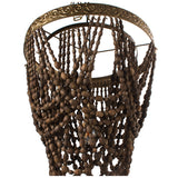 Alexandra Style - Metal Ceiling Lamp With Wooden Beads, 1Xe27, Max.60W °60X74/179Cm