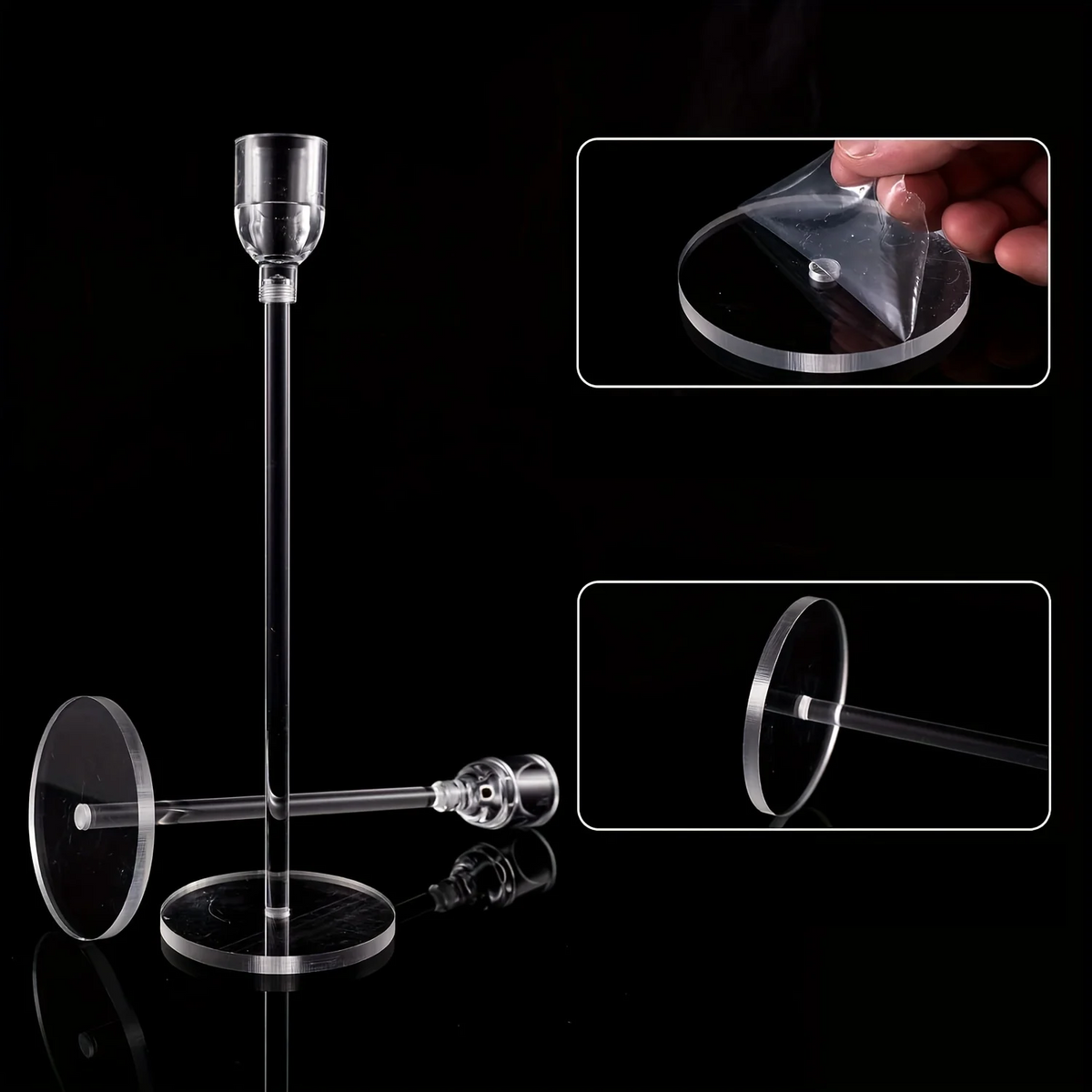 LumenAcry Heldere Acryl Kandelaar Set (3-delig) - tafellampen - sfeerbeeld