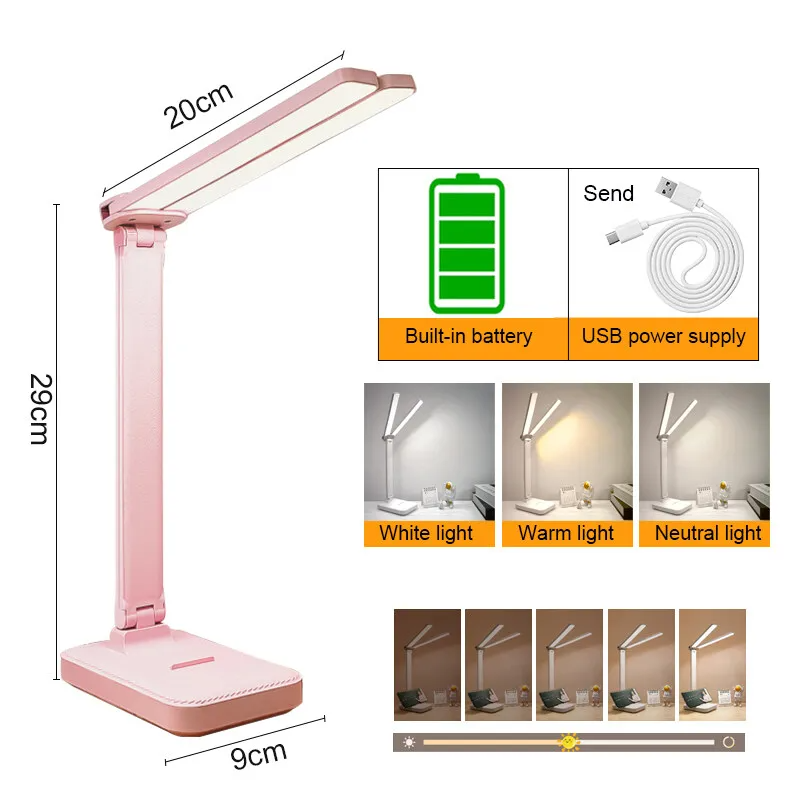 LumoFlex – Oplaadbare LED Bureaulamp met Touchbediening & Vouwbaar Design - tafellampen - afmetingen