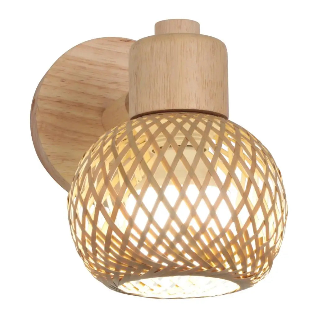 BambuZen Retro Japanese Bamboo Wall Lamp β Natural Rattan Mood Lighting