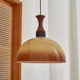 Retro Amber Glass Farmhouse Pendant Lamp
