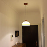 Retro Amber Glass Farmhouse Pendant Lamp