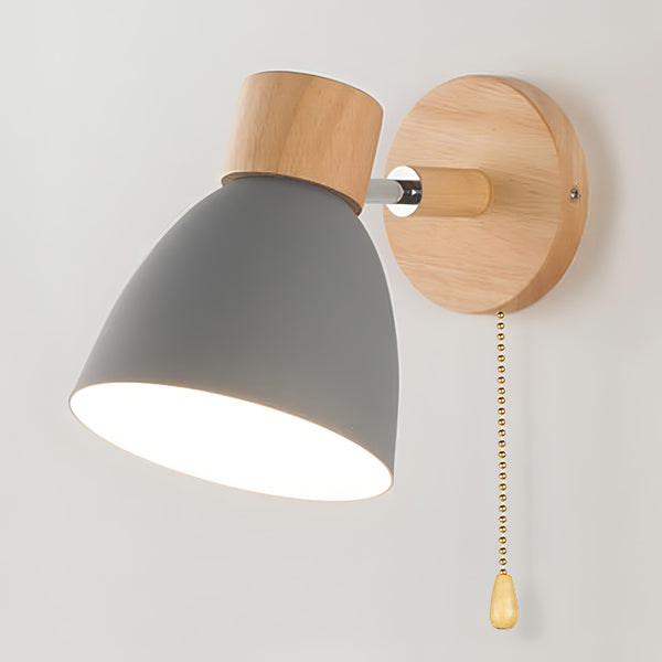 Wood Scandinavian Modern Hanging Switch Wall Lamp