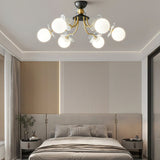 Glass Chandelier with Blossom Flower