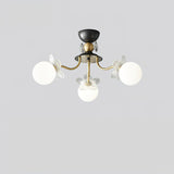 Glass Chandelier with Blossom Flower