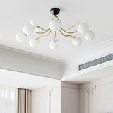 Glass Chandelier with Blossom Flower