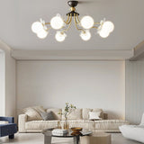 Glass Chandelier with Blossom Flower