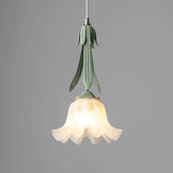 Glass Pendant Lamp in the Shape of a Flower