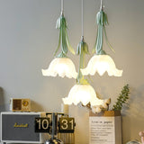 Glass Pendant Lamp in the Shape of a Flower