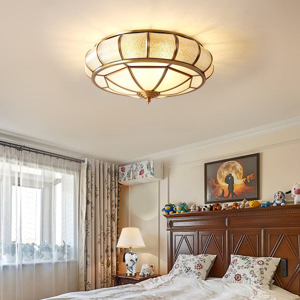 Round Glass Ceiling Lamp with Structure