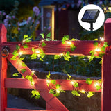 SolarLeaf Mood Lighting – Solar Lamp String with Artificial Flowers & Leaves