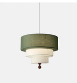 Boho Green Fabric Hanging Lamp