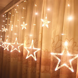 LumiSter 3.5M Star Curtain Lights – 138 LED Fairy Lights Christmas Lights