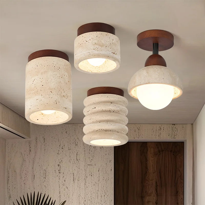 Wabi Sabi Travertine Ceiling Lamp