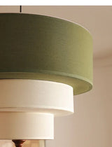 Boho Green Fabric Hanging Lamp