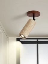 LumiSabi Travertine Natural Stone LED Ceiling Lamp – Modern Wabi-Sabi Lamp