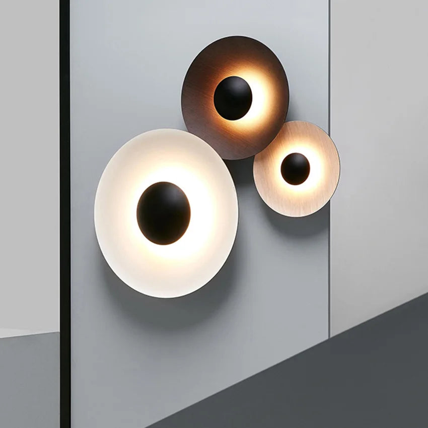 NordicGlow – Modern Wooden Round LED Wall Lamp
