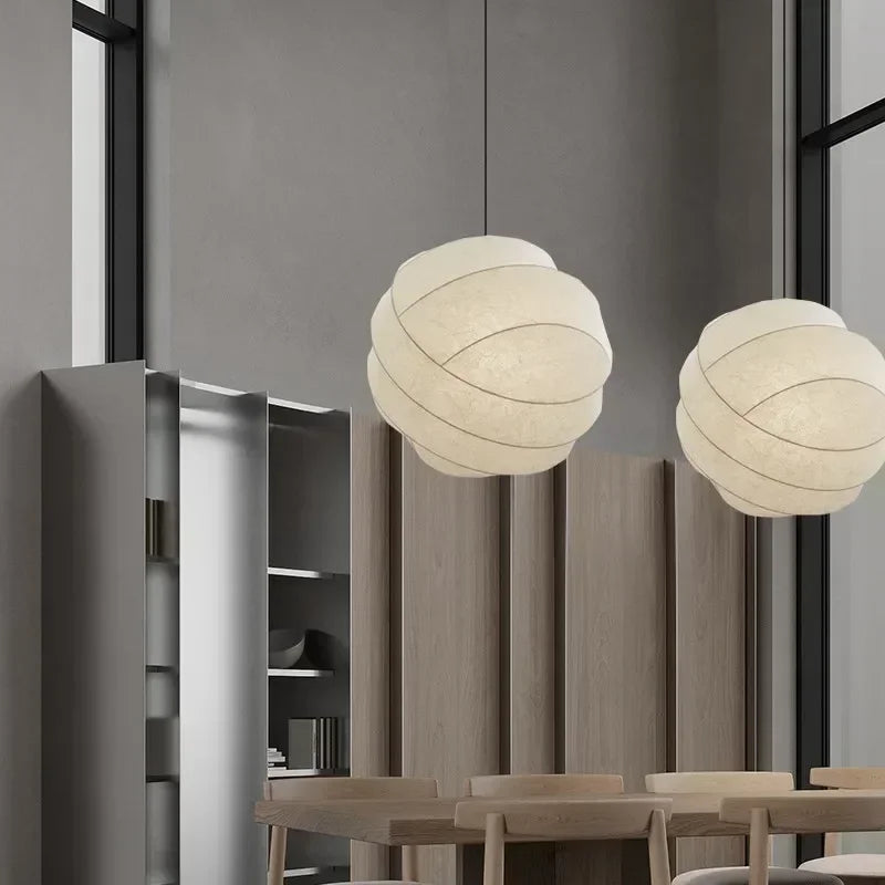 Noguchi Wabi Sphere – Japanse Stijl Papieren Hanglamp - hanglampen - sfeerbeeld