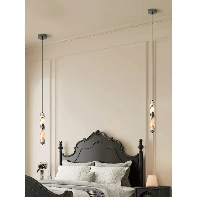 LuminaStone Luxe Natuursteen Hanglamp - plafondlamp - sfeerbeeld