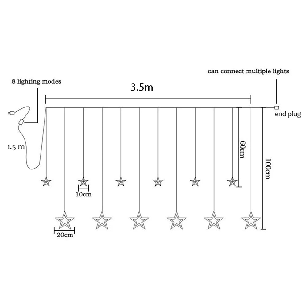 StellaGlow 3.5M LED IJskristal Slingerlicht - buitenverlichting - sfeerbeeld