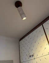 LumiSabi Travertine Natural Stone LED Ceiling Lamp – Modern Wabi-Sabi Lamp