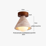 LumiSabi Travertine Natural Stone LED Ceiling Lamp – Modern Wabi-Sabi Lamp