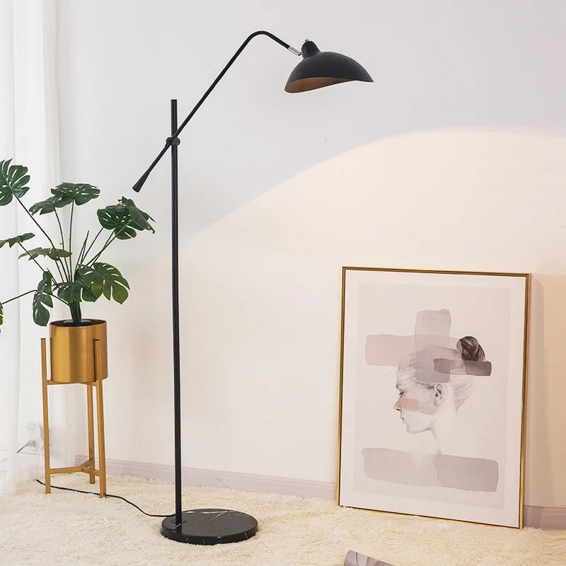 Nordic Gold Luxury Floor Lamp โ Minimalist Design with Marble Base
